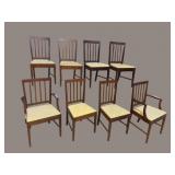 8 MAHOGANY INLAID EARLY BIGGS DINING ROOM CHAIRS
