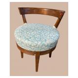 ROUND WALNUT VANITY STOOL