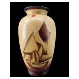 LARGE CERAMIC CLIPPER SHIP VASE