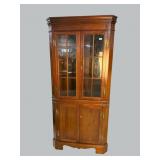 CRAFTIQUE SOLID MAHOGANY 12 PANE CORNER CABINET