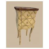 PAINT DECORATED 2 DRAWER BOMBAY STYLE COMMODE