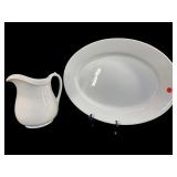 2 PC LOT IRONSTONE SERVING PLATTER & REGAL PITCHER