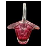 DUNLAVY HAND CRAFT CRANBERRY FRIT LARGE ART GLASS