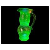 PILGRIM CRACKLE GLASS PITCHER