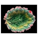 ETRUSCAN MAJOLICA LEAF FORM SERVING DISH