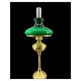 TALL BRASS STUDENT LAMP WITH SHADE