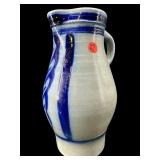 TALL SALT GLAZE BLUE MARK 3 LITER STONEWARE