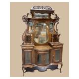 MONUMENTAL MAHOGANY CARVED 2 PC ETERGE