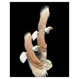 MASTERPIECE PORCELAIN BALD EAGLES IN FLIGHT