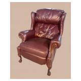 LEATHER BARCALOUNGER CHIPPENDALE RECLINER
