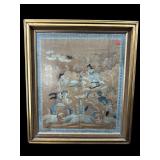 19TH CENTURY SILK EMBROIDERY PANEL