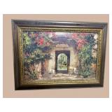FLOWERED DOORWAY PRINT ON BOARD