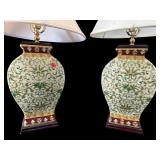 2 LARGE DECORATIVE PORCELAIN TABLE LAMPS