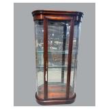 PULASKI CHERRY BOW FRONT TALL CURIO