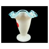 FENTON AQUA CREST MILK GLASS BUD VASE