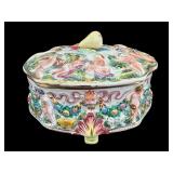 CAPODIMONTE ITALY COVERED DRESSER JAR