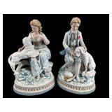 PR OF LARGE FIGURAL PORCELAIN SCULPTURES
