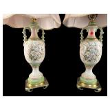 2 PORCELAIN HAND PAINTED TABLE LAMPS