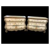 2 LARGE BOMBAY FORMED PAINT DECORATED CHESTS