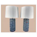 2 MODERN DESIGN FLORAL TABLE LAMPS