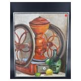 E.JACOBS MCM DOUBLE WHEEL COFFEE GRINDER OIL ON