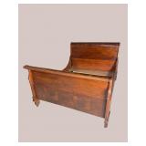 19th Century OVERSIZED MAHOGANY SLEIGH BED