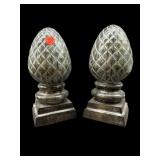 PR OF BRONZE PINEAPPLE BOOKENDS