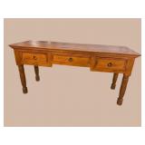 CHERRY FINISH ALL CARVED 3 DOOR 3 DRAWER DESK