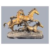 Ex-Large BRONZE OF HORSES GALLOPING