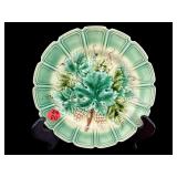 MAJOLICA SARREGUEMINES GREEN GRAPE LEAF PLATE