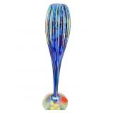 ARTIST SIGNED IRIDESCENT ART GLASS BUD VASE