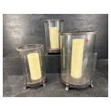 LOT OF 3 RESTORATION HARDWARE IRON AND GLASS