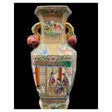 ROSE MEDALLION ORIENTAL PORCELAIN VASE AS IS