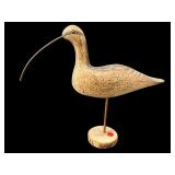 SIGNED WILL KIRKPATRICK WOODEN SHORE BIRD WITH