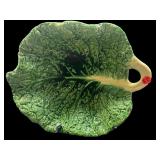 PORTUGAL MAJOLICA CABBAGE LEAF SERVING BOWL