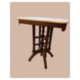 WALNUT VICTORIAN MARBLE TOP TABLE