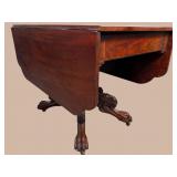 19TH CENT. ACANTHUS CARVED FEDERAL DROP LEAF