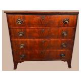 19TH CENT. WALNUT 4 DRAWER CHEST