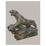 LARGE SIGNED DOMONECK FRENCH TIGER BRONZE ON