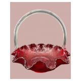 FENTON PIGEON BLOOD PERSIAN MEDALLION RUFFLED