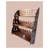 PIERCE CARVED LARGE HANGING 3 TIER SHELF