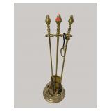 BRASS FIREPLACE TOOL SET