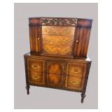 CARVED WALNUT CHEST ON CHEST