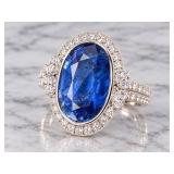 PLATINUM 5.05 CT. CEYLON SAPPHIRE & DIAMOND RING