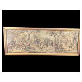ANTIQUE FRAMED COLONIAL TAPESTRY