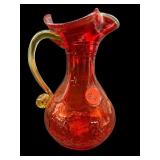 KANAWHA GLASS AMBERINA GRAPE PITCHER