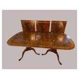 HERITAGE FLAMED MAHOGANY BANDED BANQUET TABLE