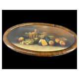 LARGE OVAL ANTIQUE STILL LIFE PRINT