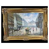 FRENCH OIL ON CANVAS STREET SCENE