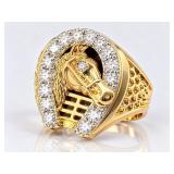14K W/Y GOLD AND DIAMOND UNISEX RING